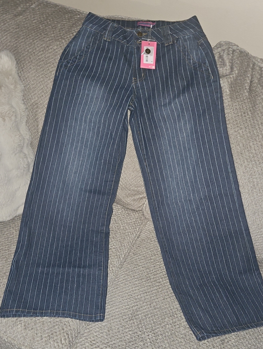 Women’s Jean Navy Pinstripe Wide-Leg Jeans Brand Edikted